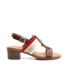 52293 Medium Heel Sling Back Buckle Detail Sandal