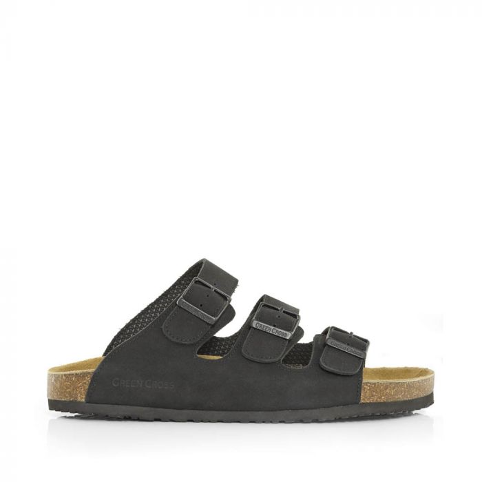 71919 Flat 3 Strap Buckle Cork Sandal