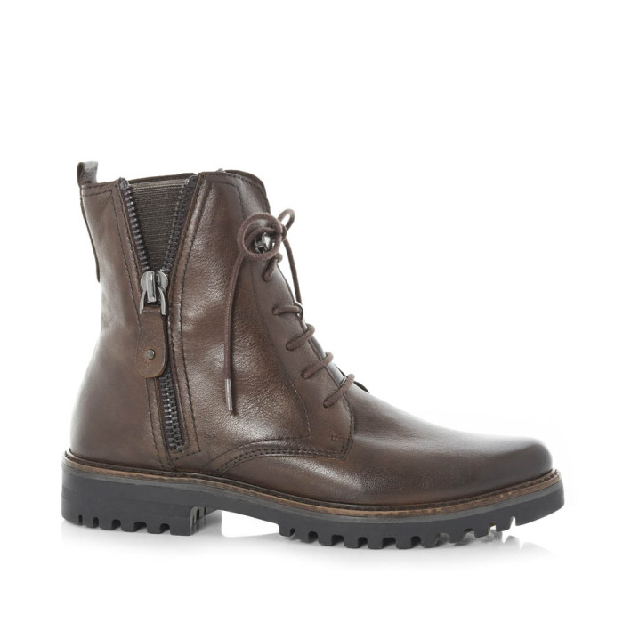 Green Cross 52128 Lace Up Flat Ankle Boot With Zip