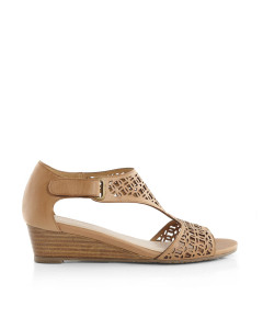 52080 Low Wedge Closed Back Lazercut Sandal