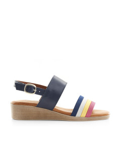 52200 B2 Medium Wedge Double Strap Satin Wedge