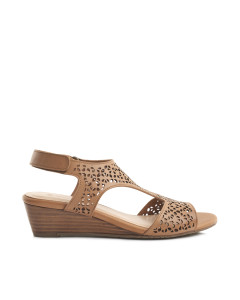 52267 Ankle Strap Wedge Tan