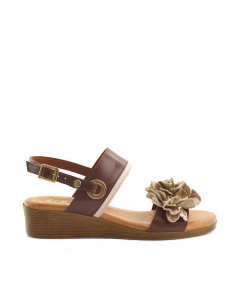 52300 Medium Wedge Sling Back Flower Sandal