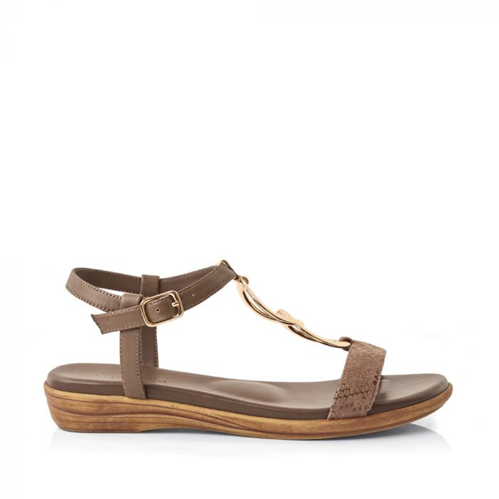 Green Cross 52261 Flat T Bar Metal Trim Strap Sandal
