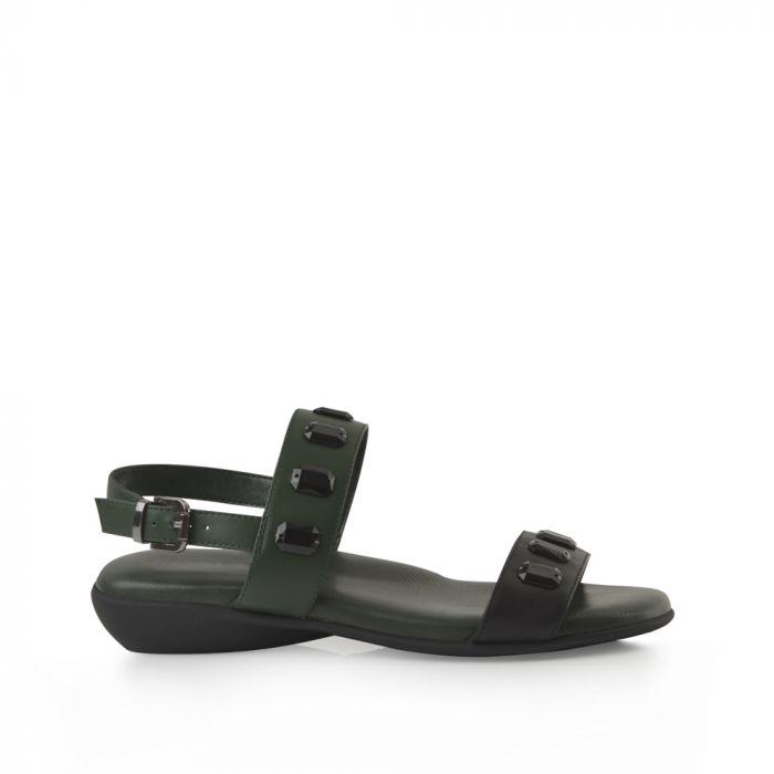 Green Cross Green Cross 52442 Flat X2 Strap Jewel Detail Sandal