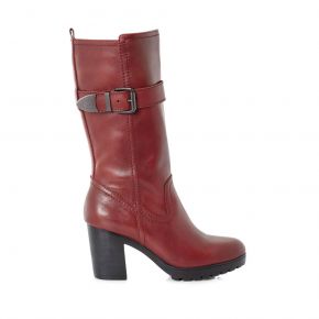 High Heel Buckle Trim Calf Boot